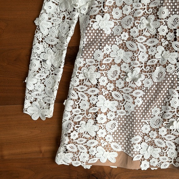 SELF PORTRAIT White Flower Lace Mini Dress / UK 6 / US 2 - Picture 3 of 10